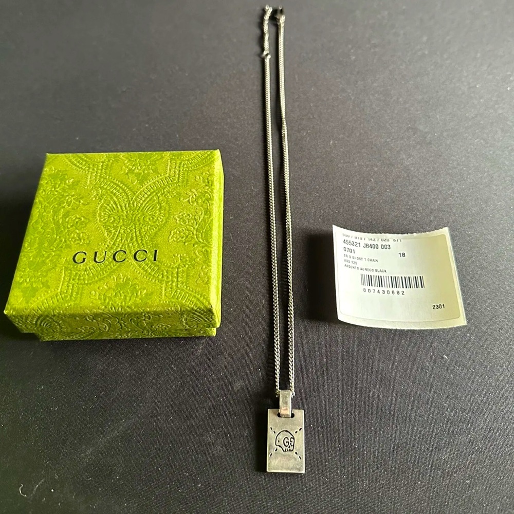 Gucci Metallic Ghost Sterling Silver Ghost Pendant Necklace